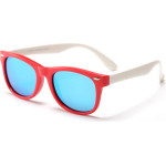 Techsuit - Sunglasses Polarised (D802) - for Kids Between 3-6 Years, UV Protection - Red / White / Ice-Blue