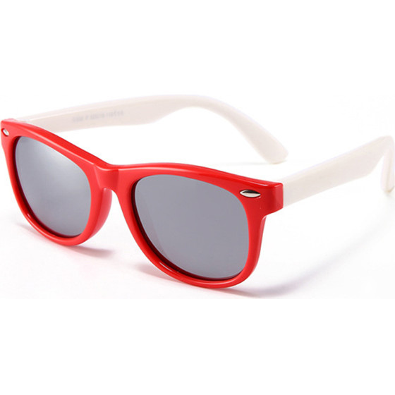 Techsuit - Sunglasses Polarised (D802) - for Kids Between 3-6 Years, UV Protection - Red / White / Mercury