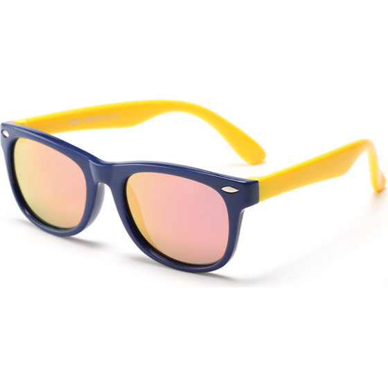 Techsuit - Sunglasses Polarised (D802) - for Kids Between 3-6 Years, UV Protection - Yellow / Dark Blue