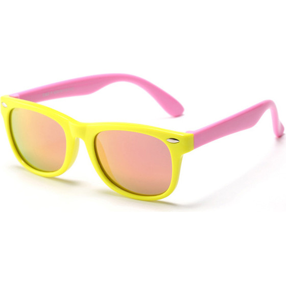 Techsuit - Sunglasses Polarised (D802) - for Kids Between 3-6 Years, UV Protection - Yellow / Pink / Pink