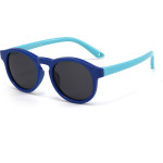 Techsuit - Sunglasses Polarised - for Babies, Round Shape, with Strap - Dark Blue / Sky Blue - (8308-C28)