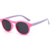 Techsuit - Sunglasses Polarised - for Babies, Round Shape, with Strap - Pink / Purple - (8308-C42)