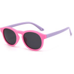 Techsuit - Sunglasses Polarised - for Babies, Round Shape, with Strap - Pink / Purple - (8308-C42)