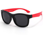 Techsuit - Sunglasses Polarised - for Babies, Square Shape, with Strap - Black / Red - (8306-C14)
