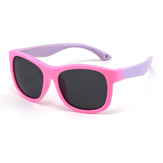 Techsuit - Sunglasses Polarised - for Babies, Square Shape, with Strap - Pink / Purple - (8306-C42)