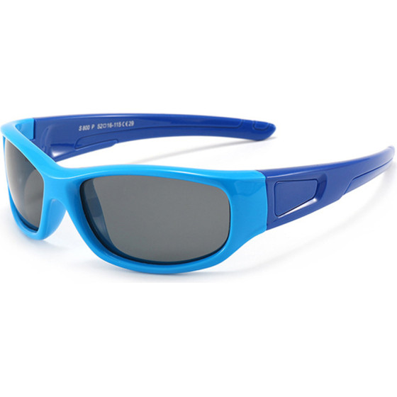 Techsuit - Sunglasses Polarised - Sport Type, Flexible, for Kids Between 3-6 Years - Blue / Dark Blue - (800-C29)