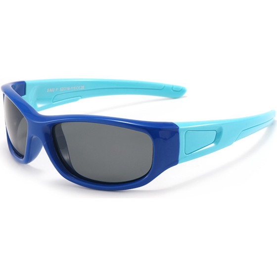 Techsuit - Sunglasses Polarised - Sport Type, Flexible, for Kids Between 3-6 Years - Dark Blue / Sky Blue - (800-C28)