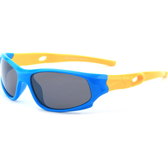 Techsuit - Sunglasses Polarised - Sport Type, for Kids Between 5-8 Years - Blue / Yellow - (816-C5)