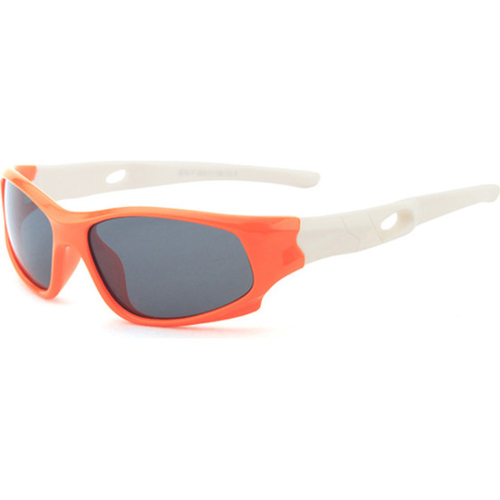 Techsuit - Sunglasses Polarised - Sport Type, for Kids Between 5-8 Years - Orange / White - (816-C8)