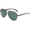 Techsuit - Sunglasses Polarized (2150) - for Men, with UV Protection, Metal Frame - Black / Blackish Green