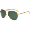 Techsuit - Sunglasses Polarized (2150) - for Men, with UV Protection, Metal Frame - Gold / Blackish Green