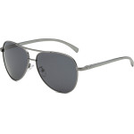 Techsuit - Sunglasses Polarized (2150) - for Men, with UV Protection, Metal Frame - Gun Color / Black Gray