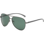 Techsuit - Sunglasses Polarized (2150) - for Men, with UV Protection, Metal Frame - Gun Color / Blackish Green