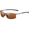 Techsuit - Sunglasses Polarized (559) - for Men, with UV Protection and Metal Frame, Rectangular - Brown
