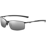 Techsuit - Sunglasses Polarized (559) - for Men, with UV Protection and Metal Frame, Rectangular - Gun Color / Black