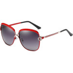 Techsuit - Sunglasses Polarized (8702) - for Women with UV Protection, Metal Frame - Red