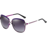 Techsuit - Sunglasses Polarized (8702) - for Women with UV Protection, Metal Frame - Purple