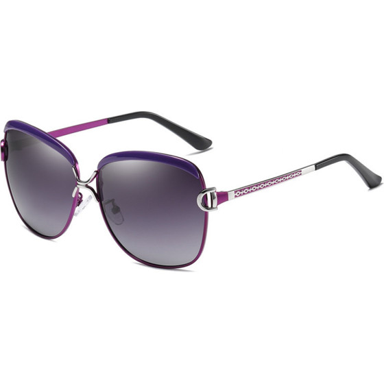 Techsuit - Sunglasses Polarized (8702) - for Women with UV Protection, Metal Frame - Purple