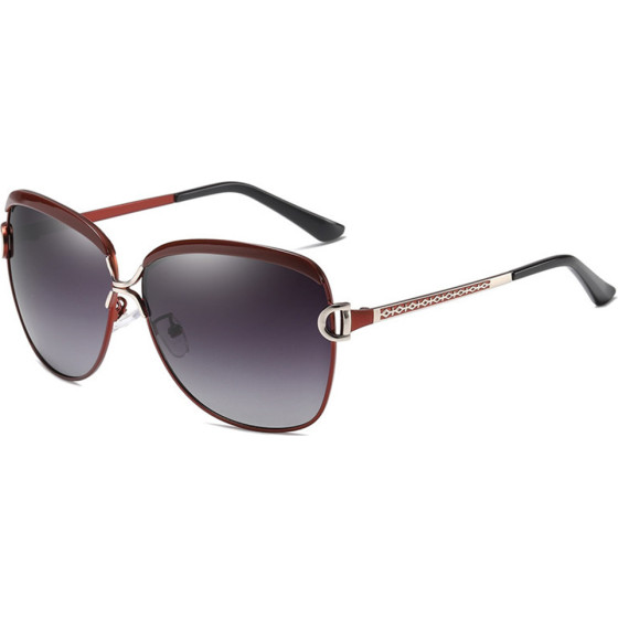Techsuit - Sunglasses Polarized (8702) - for Women with UV Protection, Metal Frame - Tea