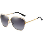 Techsuit - Sunglasses Polarized (8702) - for Women with UV Protection, Metal Frame - Yellow