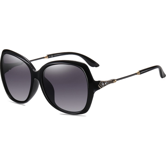 Techsuit - Sunglasses Polarized (8881) - for Women with UV Protection, PC - Black / Gray - (8881;BLACK)