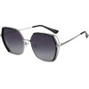 Techsuit - Sunglasses Polarized (9768) - Hexagonal, with UV Protection and Metal Frame - Black / Silver / Gray