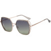 Techsuit - Sunglasses Polarized (9768) - Hexagonal, with UV Protection and Metal Frame - Gray / Gold / Green
