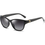 Techsuit - Sunglasses Polarized (A572) - for Women with UV Protection, PC - Black / Gradient Gray