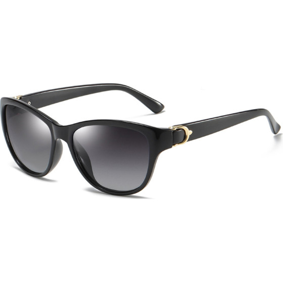 Techsuit - Sunglasses Polarized (A572) - for Women with UV Protection, PC - Black / Gradient Gray