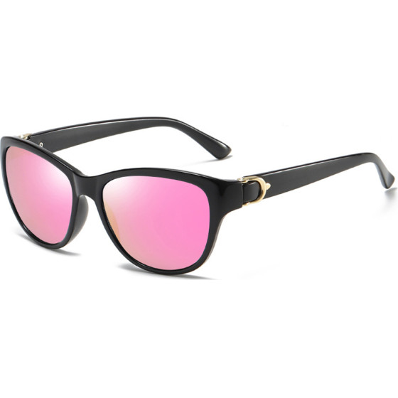 Techsuit - Sunglasses Polarized (A572) - for Women with UV Protection, PC - Black / Pink Mirror