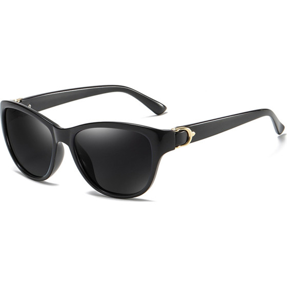 Techsuit - Sunglasses Polarized (A572) - for Women with UV Protection, PC - Black / Gray