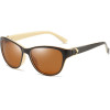 Techsuit - Sunglasses Polarized (A572) - for Women with UV Protection, PC - Brown / White