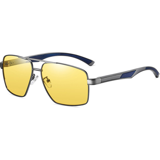 Techsuit - Sunglasses Polarized (LM001) - for Men, with UV Protection, Aluminum Alloy Frame - Gun Color / Photochromic - (LM001;PHOTOCROMATIC)