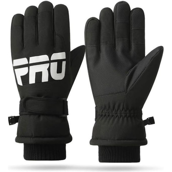 Techsuit - Touchscreen Gloves Pro (OG104) - for Ski, Waterproof, Size L - Black