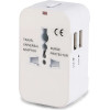 Techsuit - Travel Adapter - 2 x USB, EU, UK, AUS, US - White - (HHT202)