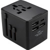 Techsuit - Travel Adapter - 3 x USB, Type-C, EU, UK, AUS, US - Black - (HHT520)