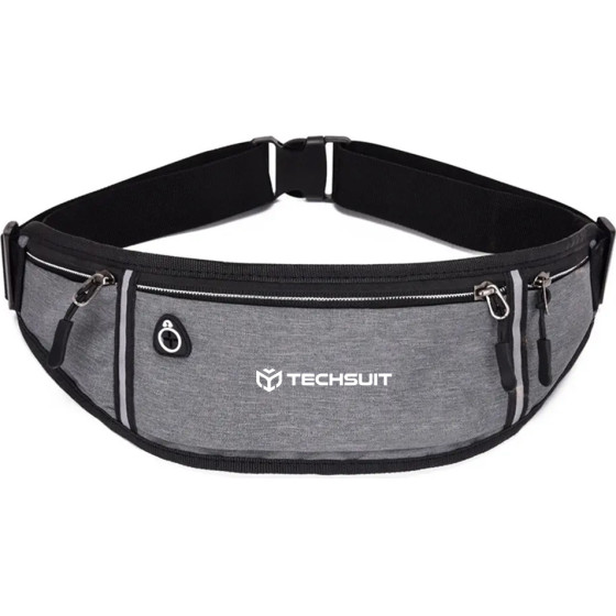 Techsuit - Waist Bag (CWB3) - with Belt for Recreational Activity, Fitness - Grey - (CWB3/GREY)