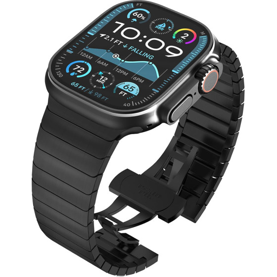 Techsuit - Watchband (W012) - Apple Watch 1/2/3/4/5/6/7/8/9/10/SE/SE 2 (38/40/41/42mm) - Black