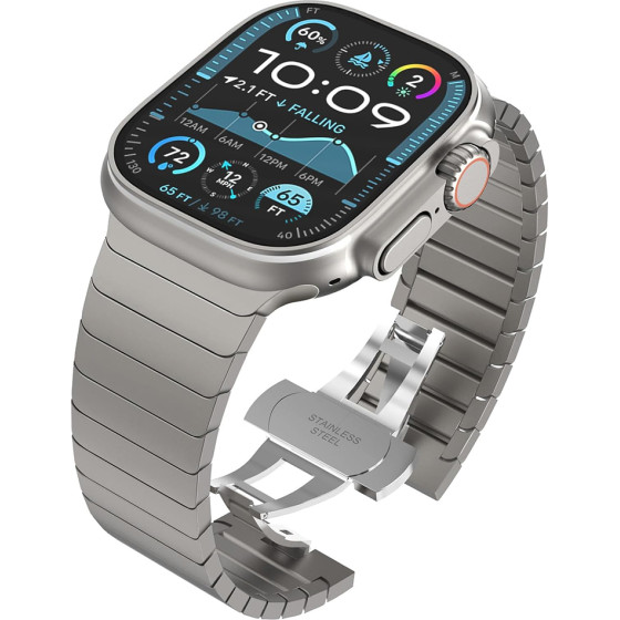 Techsuit - Watchband (W012) - Apple Watch 1/2/3/4/5/6/7/8/9/10/SE/SE 2 (38/40/41/42mm) - Silver
