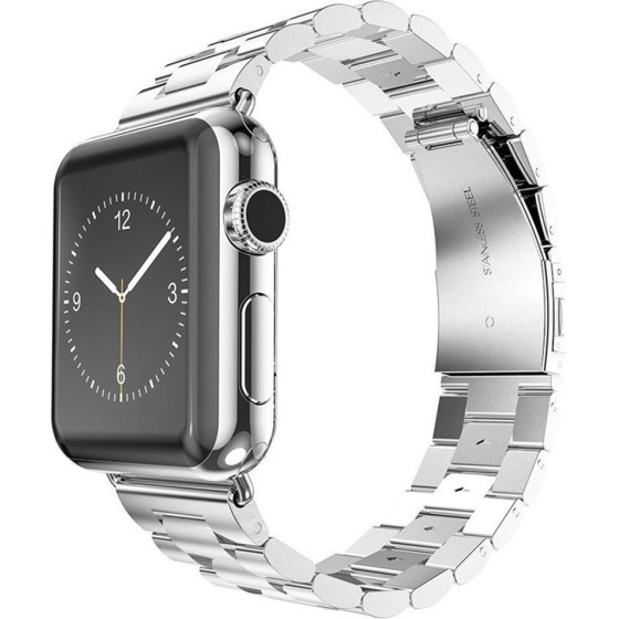 Techsuit - Watchband (W036) - Apple Watch 1/2/3/4/5/6/7/8/9/10/SE/SE 2 (38/40/41/42mm) - Silver
