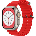 Techsuit - Watchband (W038) - Apple Watch 1/2/3/4/5/6/7/8/9/10/SE/SE 2/Ultra/Ultra 2 (42/44/45/46/49mm) - Red