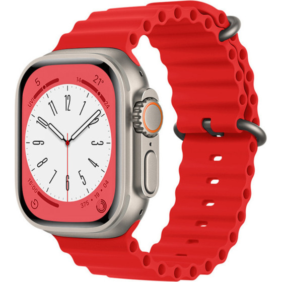 Techsuit - Watchband (W038) - Apple Watch 1/2/3/4/5/6/7/8/9/10/SE/SE 2/Ultra/Ultra 2 (42/44/45/46/49mm) - Red