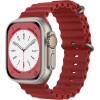 Techsuit - Watchband (W038) - Apple Watch 1/2/3/4/5/6/7/8/9/10/SE/SE 2/Ultra/Ultra 2 (42/44/45/46/49mm) - Wine Red
