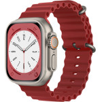 Techsuit - Watchband (W038) - Apple Watch 1/2/3/4/5/6/7/8/9/10/SE/SE 2/Ultra/Ultra 2 (42/44/45/46/49mm) - Wine Red