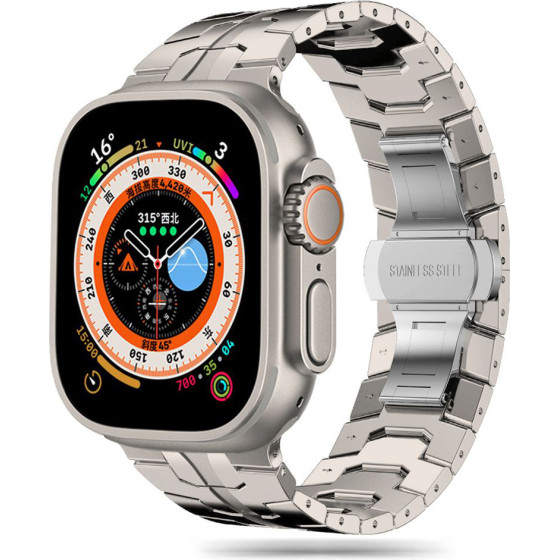 Techsuit - Watchband (W063) - Apple Watch 1/2/3/4/5/6/7/8/9/10/SE/SE 2/Ultra/Ultra 2 (42/44/45/46/49mm) - Titanium