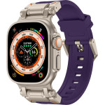 Techsuit - Watchband (W064) - Apple Watch 1/2/3/4/5/6/7/8/9/10/SE/SE 2/Ultra/Ultra 2 (42/44/45/46/49mm) - Titanium Silver Purple