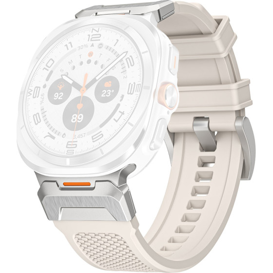 Techsuit - Watchband (W068) - Samsung Galaxy Watch Ultra 47mm - White / Silver