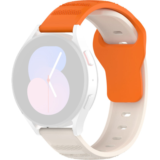 Techsuit - Watchband 20mm (W050) - Samsung Galaxy Watch 4/5/Active 2, Huawei Watch GT 3 (42mm)/GT 3 Pro (43mm) - Orange Beige