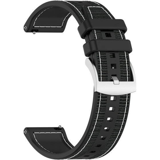 Techsuit - Watchband 22mm (W051) - Huawei Watch GT 2 (46mm)/GT 2 Pro/GT 3 Pro (46mm)/Ultimate, Xiaomi Watch S1 - Black