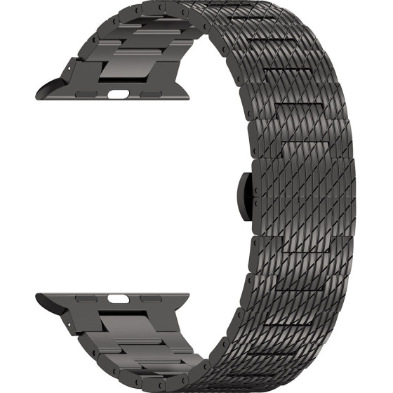 Techsuit - Watchband 32mm (W052) - Apple Watch 1/2/3/4/5/6/7/8/9/10/SE/SE 2 (38/40/41/42mm) - Black